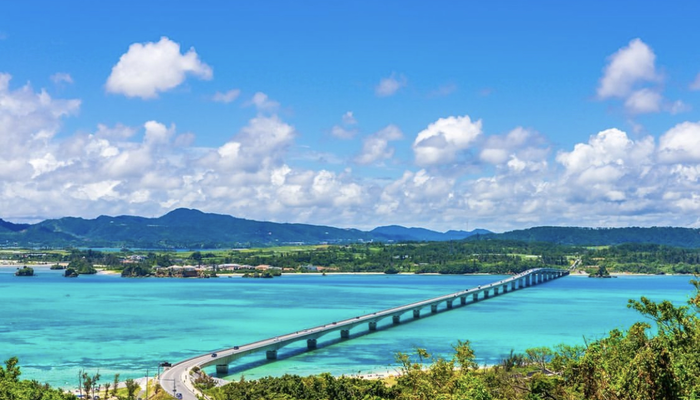 kouri bridge in okinawa japan