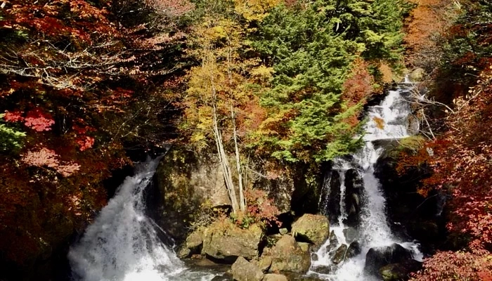 ryuzu falls in nikko tochigi japan